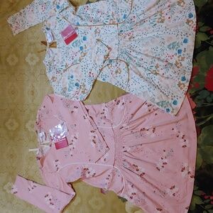 (Set of 2) Hanna Andersson Floral Cotton Knit Dress w/ Pockets 120cm 130cm